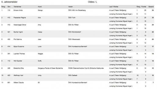 A-Lauf Jahresmeister Liste